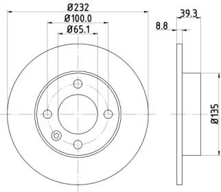 Тормозной диск Hella 8DD 355 106-681.