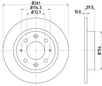 Тормозной диск на Киа Кларус  Hella 8DD 355 107-371.