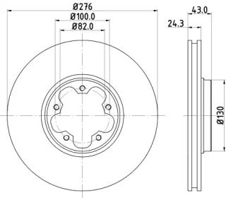Вентилируемый тормозной диск Hella 8DD 355 108-121.
