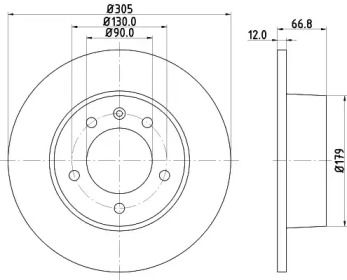 Тормозной диск на Рено Мастер 2 Hella 8DD 355 108-291.