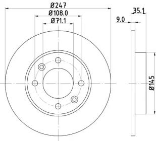 Тормозной диск на Ситроен С2  Hella 8DD 355 108-391.