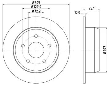 Тормозной диск Hella 8DD 355 108-611.