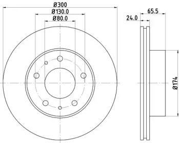 Вентилируемый тормозной диск Hella 8DD 355 127-821.