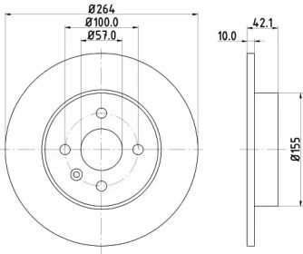 Гальмівний диск на Опель Корса C Hella 8DD 355 110-271.