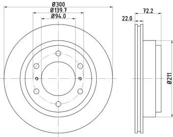 Вентилируемый тормозной диск Hella 8DD 355 118-651.