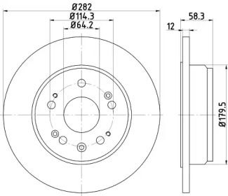 Тормозной диск Hella 8DD 355 112-451.