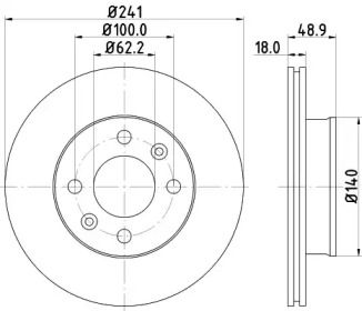 Вентилируемый тормозной диск на Kia Picanto  Hella 8DD 355 112-791.