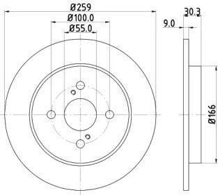 Тормозной диск Hella 8DD 355 113-601.