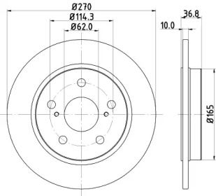 Тормозной диск Hella 8DD 355 118-971.