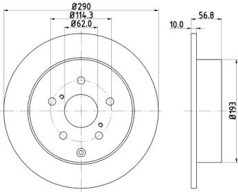 Гальмівний диск Hella 8DD 355 119-021.