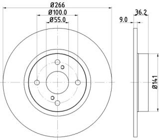 Тормозной диск Hella 8DD 355 114-781.