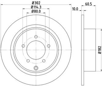 Тормозной диск на Додж Авенгер  Hella 8DD 355 115-491.