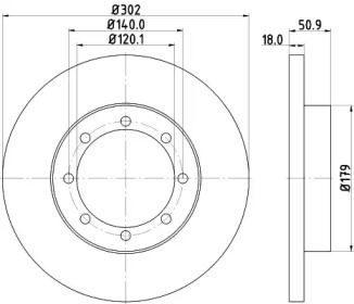 Тормозной диск на Рено Мастер 3 Hella 8DD 355 117-281.