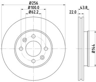 Вентилируемый тормозной диск Hella 8DD 355 117-981.