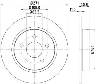 Тормозной диск Hella 8DD 355 118-221.