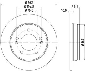 Тормозной диск на Хюндай Элантра  Hella 8DD 355 129-451.
