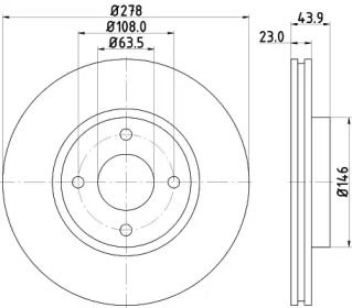 Вентилируемый тормозной диск Hella 8DD 355 118-181.