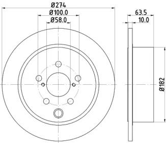Гальмівний диск на Субару Форестер 4 Hella 8DD 355 120-341.