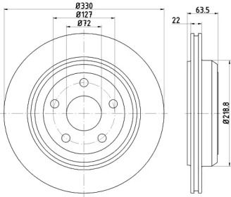 Перфорированный тормозной диск Hella 8DD 355 122-511.