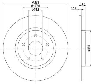 Тормозной диск на Фиат Сена  Hella 8DD 355 125-311.