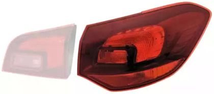 Задний правый фонарь на Opel Astra  Hella 9EL 354 998-041.