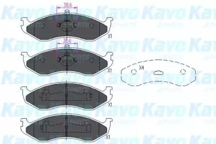 Гальмівні колодки Kavo Parts KBP-4016.