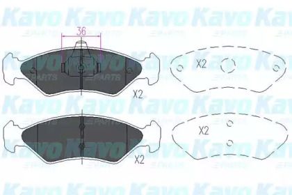 Тормозные колодки на Mazda 121  Kavo Parts KBP-4533.