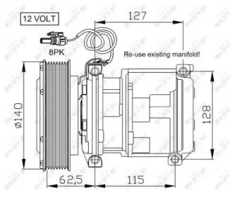 Компрессор кондиционера NRF 32661.