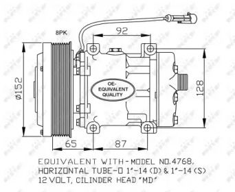 Компрессор кондиционера NRF 32877.