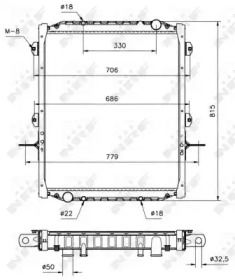 Радиатор охлаждения двигателя NRF 51533.