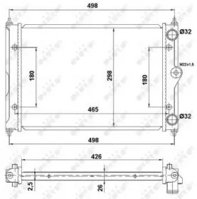 Радіатор охолодження двигуна NRF 519505.
