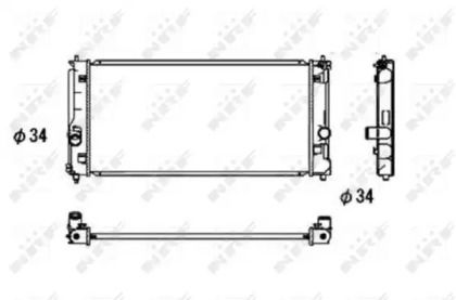 Радіатор охолодження двигуна NRF 53709.