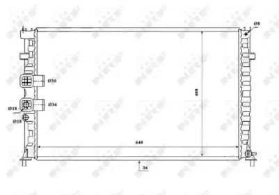 Радіатор охолодження двигуна NRF 53842.