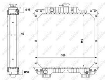 Алюмінієвий радіатор охолодження двигуна NRF 54089.