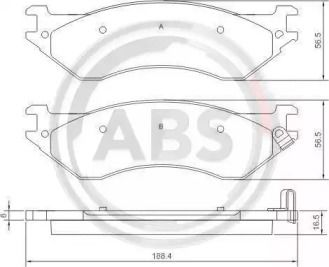 Гальмівні колодки A.B.S. 38702.