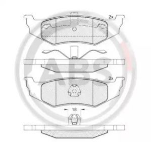 Гальмівні колодки на Chrysler Sebring  A.B.S. 38759.