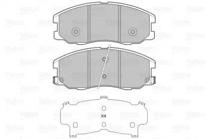 Передние тормозные колодки на Opel Antara  Valeo 598942.