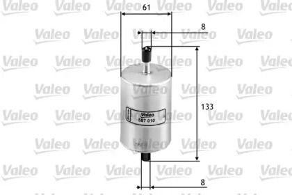 Топливный фильтр на Renault Twingo  Valeo 587010.