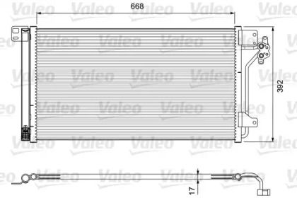 Радиатор кондиционера на Фольксваген Траспортер Т5 Valeo 814015.