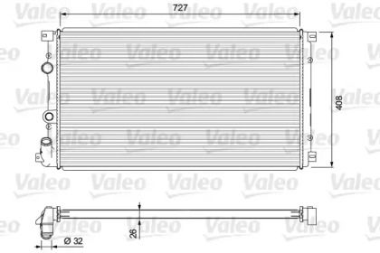 Радиатор охлаждения двигателя на Opel Movano  Valeo 701725.