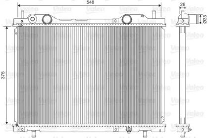 Алюмінієвий радіатор охолодження двигуна на Фіат Мультіпла  Valeo 731972.