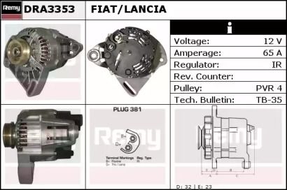 Генератор на Fiat Punto  Remy DRA3353.