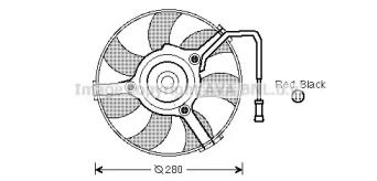 Вентилятор охолодження радіатора на Audi A4 B5 Ava AI7504.
