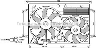 Вентилятор охлаждения радиатора Ava VW7529.