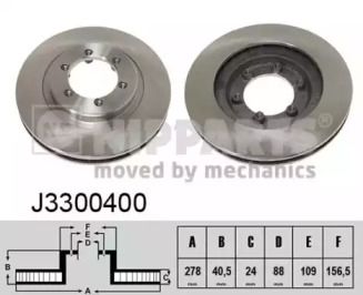 Вентильований гальмівний диск на Ssangyong Musso  Nipparts J3300400.