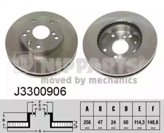 Вентилируемый тормозной диск на Daewoo Leganza  Nipparts J3300906.