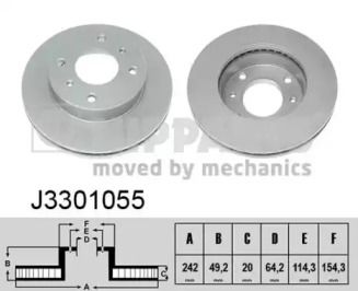 Вентилируемый тормозной диск Nipparts J3301055.