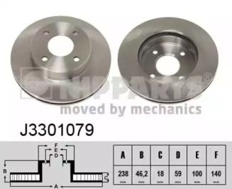 Вентилируемый тормозной диск Nipparts J3301079.