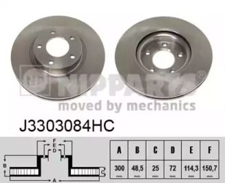 Вентильований гальмівний диск Nipparts J3303084HC.