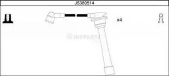 Високовольтні дроти запалювання на Kia Sportage 2 Nipparts J5380514.